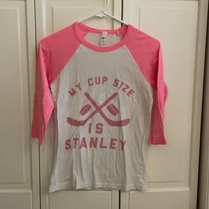 “My Cup Size Is Stanley” baseball tee